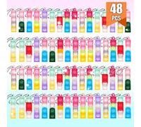 48 PCS Mini Llaveros Antiestrés de Silicona, Regalos de Pop Fidget It para Fiestas Cumpleaños Clase, Juguetes Sensoriales con Burbujas para Aliviar el Estrés y la Ansiedad para Niños y Adultos