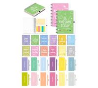 48 Pcs Motivational Gifts for Kids & Students, 24 Sets Pastel Inspirational Spiral Notebooks with Pens & Sticky Notes, Cute Quote Journals for Classroom Rewards, Back to School Favors (5.5 x 4.7 Inch)