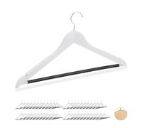 48 perchas ropa Juego perchas madera Perchas pantalones Antideslizantes Blancas