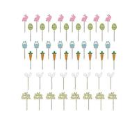 48-Piece Easter Cake Topper Cards - Rabbit-Themed Cupcake Decor for...
