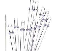 48 Piezas 11 Pulgadas Pajitas Reutilizables Transparentes de Plástico Duro sin BPA, Pajitas de Bebida para 40/30/24 oz Vaso y Taza, con Cepillo de Limpieza Limpiador de Pajita