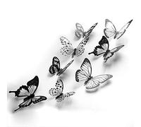48 piezas 3D mariposa decoración de cristal pegatinas de pared decoración calcomanías de pared