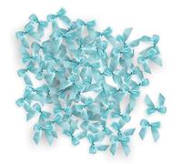 48 Piezas 5 cm / 1.97 "Lazo Azul Mini Arco Decoración DIY Artesanía Para el Día de San Valentín Envoltura de Regalos Boda Coche Cinta Tarjetas de Navidad (Azul)