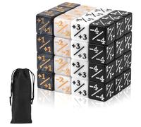 48 Piezas Dados Magic, 4 Colores Dados Contadores con Signo Más O Menos, Dados De Fichas con Bolsas De Almacenaje, Dados De Lealtad para Juegos De Mesa