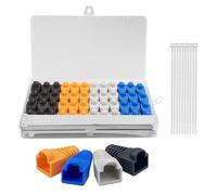 48 piezas de conector de enchufe RJ45 cubierta de botas de plástico suave Ethernet enchufe de red funda de conector cubierta de conector de cable tapa de botas para proteger la cabeza de cristal red