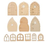 48 Piezas de Hada Puerta de jardín de Madera inacabada Puerta de Hadas Miniatura Puerta de Hadas Puerta de casa para Micro Decoraciones de Paisaje