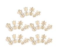 48 Piezas Flores de Madera 3d para Manualidades Infantiles, Beige | Recortes sin Terminar, Montaje Encajable, Estilo Rústico Granja, para Pintura, Brillo y Decoración Escolar