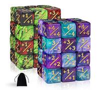 48 Piezas MTG Dados Contadores y Token, Magic The Gathering Glitter Sparkle Dice, Dados Lealtad Starry Marble D6 Dice Cube Compatible con MTG, CCG, Card Gaming Accesorio