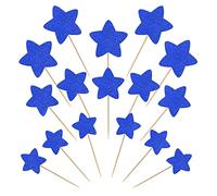 48 piezas Star Cupcake Toppers Estrellas Muffin Decoración Twinkle Little Star Decoración para tartas para bodas, compromisos, bebés, ducha, cumpleaños, fiestas, tartas, decoración azul