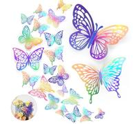 48 Piezas3D Mariposa Decoración, MXTIMWAN Decoración de Mariposa,4 Estilos,3 tamaños Mariposa Muro Calcomanías Retirable Mural Pegatinas Pegatinas Artesanías 3D Mariposas pegatinas pared Decorativas