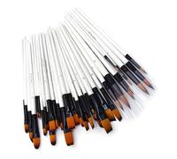 48 pinceles de pintura para artista, mango de madera, cerdas de pelo de nailon, pinceles de pintura para dibujar sobre lienzo, papel, piedra, cerámica, pinceles de arte para óleo, acrílico, acuarela