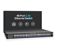 48 Port 2.5Gb Ethernet Switch Unmanaged , NICGIGA 48 Port 2.5Gbps Network Switch, Plug & Play, Desktop or 19-Inch Rack Mount. (48)