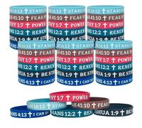 48 pulseras cristianas de las Escrituras de Jesús, pulseras de silicona inspiradoras a granel con versículos bíblicos, recuerdos de fiesta cristiana, paquetes de bienvenida para visitantes de la
