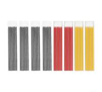 48 recambios de lápiz de agujero profundo sólido de 2,8 mm para tracer, minas de marcado de construcción de 120 mm para carpintería, metal, dibujo, negro, amarillo y rojo