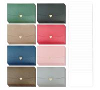 48 Sobres de Colores para Tarjetas de Regalo Con Tarjetas Blancas, Sobres en Relieve Con Cierre de Corazón para Felicitación y Bricolaje