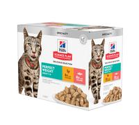 48 sobres x 85 g Hill's Perfect Weight Salmón y Pollo sobre para gatos ¡Pack ahorro!