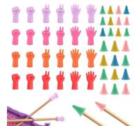 48 Stück Maschenstopper CONNECTION Maschenstopper für Stricknadeln Bunte Stricknadeln Punktschutz Set Stricknadelstopper nadeln Punktschützer Gummi Stricknadel Punkt Protektoren Strickzubehör 3 Größen