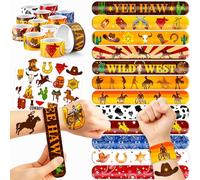 48 tatuajes temporales de vaquero, 24 unidades, 24 pulseras perfectas para cumpleaños, baby showers o recompensas en el aula, decoración ideal y regalos para niñas y niños