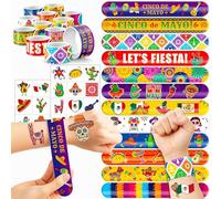 48 tatuajes temporales mexicanos para fiestas, 24 pulseras perfectas para cumpleaños, baby showers o recompensas en el aula, decoración ideal y regalos para niñas y niños