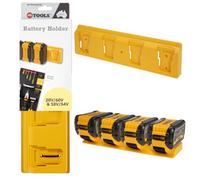 48 Tools Soporte de batería compatible con DeWalt FlexVolt de 60 V/54 V | Sujeción segura para 4 baterías | Material ABS robusto | Fácil montaje | Soporte de pared para batería