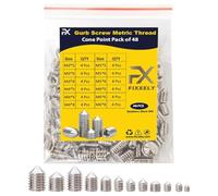 48 tornillos prisioneros mixtos de acero inoxidable, tornillos cónicos cónicos, rosca métrica hexagonal interior, juego de tornillos prisioneros (M3-M6)