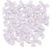 48 Uds 5 cm/1,97 "Cinta Blanca Mini lazo Decoración Artesanía DIY Para el Día de San Valentín Regalo Envoltura Boda Coche Cinta Tarjetas de Navidad (Blanco)