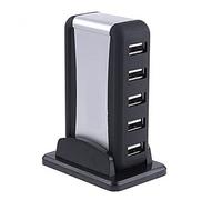 480 Mbps 7 puertos USB 2.0 de alta velocidad de 7-Port Hub + Adaptador de Corriente Cable + Plug para Computer Peripherals accesorios con indicador LED