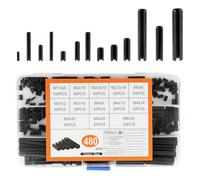 480 Pcs Pasadores Elásticos, Pasadores de Resorte Ranurados, Pasador Tensión Divididos Huecos de Seguridad para Fijaciones Varias Aplicaciones, M1.5/M2/M2.5/M3/M4/M5/M6