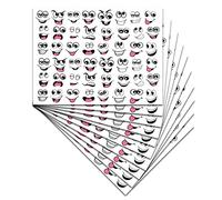 480 pegatinas divertidas con la boca y los ojos, 28 x 21 cm, pegatinas divertidas para niños, manualidades, regalos, álbumes de recortes, color blanco y negro, R185 (10 hojas)