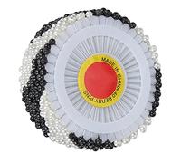 480 Uds. Alfileres de Cabeza de Perla, Agujas de Acolchado Rectas de Metal, Alfileres Rectos de Confección para Coser, Bordado de Confección(en y Negro)