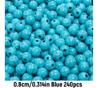 480pcs/240pcs Cuentas Acrílicas Azules de 6Mm/8Mm para Fabricación de Joyas, Pulseras y Collares