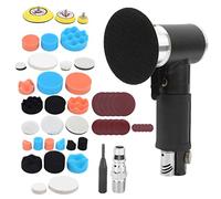 48Pcs AT 1500 Air Sander Kit, Eccentric Pneumatic Car Waxing Polishing Machine, Complete DIY Tools with 3 Sizes of Polishing Pads, Adjustable Speed Control, Strong Force for (Bognajinif4Cz1-13)