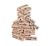 48pcs Naughty Block Tower Game for Couples with Truth or Dare Questions - Fun Stacking Challenge