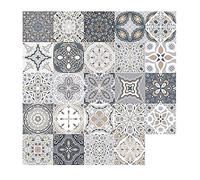 48pcs Pegatinas de Azulejos, Calcomanías de Azulejos Mosaico Retro Estilo Marroquí Autoadhesivo Azulejo Transferencias Pegatinas DIY Para Cocina Baño Decoración del Hogar (15 x 15 cm, 48PCS)
