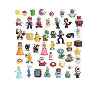 48pcs/set Super Mario Bros Minifigure Toys Doll Figures Model Ornament Birthday Cake Topper Gifts Home Decoration