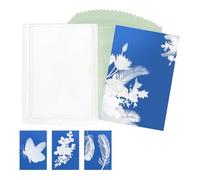 48uds Papel Cianotipo, 11,5x8,1cm Papel de Impresión Solar con 2 Paneles Plástico para Principiantes o Artistas Creativas de Naturaleza y Botánica Arte Hazlo Tú Mismo