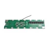 48V E-for Bike Battery PCB Board with Balance, 13S 6P for E-Scooter, Green ABS+PC Holder for 48V Power Tool & Garden Tool Batteries, 220x60mm