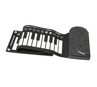 49 Llaves Piano Portátil Con Altavoces Incorporados, Enrollar El Piano De Teclado, Piano Plegable, Mejorado De Silicona Impermeable Plegable, Regalos Musicales Niñas Niños(Black)