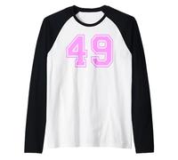 49 Número Cuarenta y Nueve Deportes Varsity College Girl Matching Camiseta Manga Raglan