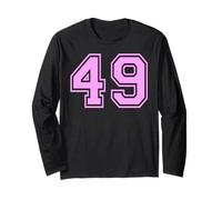 49 Número Cuarenta y Nueve Deportes Varsity College Girl Matching Manga Larga
