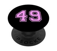 49 Número Cuarenta y Nueve Deportes Varsity College Girl Matching PopSockets PopGrip Adhesivo