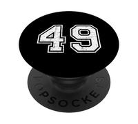 49 Número Cuarenta y Nueve Equipo Deportes Grunge Varsity Matching PopSockets PopGrip Adhesivo