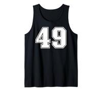 49 Número Cuarenta y Nueve Equipos Deportivos gráfico Varsity Matching Camiseta sin Mangas