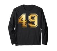 49 Número Cuarenta y Nueve Equipos Deportivos gráfico Varsity Matching Manga Larga
