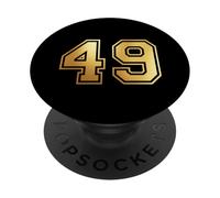 49 Número Cuarenta y Nueve Equipos Deportivos gráfico Varsity Matching PopSockets PopGrip Adhesivo