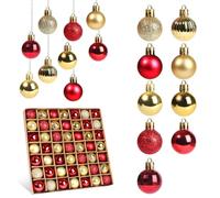 49 Piezas Bolas Arbol de Navidad Set,3CM Mini Bolas de Navidad Plástico,Irrompibles Decoracion Arbol Bola para Christmas Tree Decorations Interior y Exterior