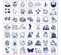 49 Piezas Plantilla De Dibujos Conejos Huevos Pollo Para Pintar,Plantillas Para Pintar,Reutilizable Painting Templates Kit,Para Fiesta Hogar Decoración Diy Manualidades Scrapbook Making