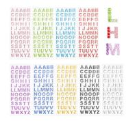 495 calcomanías con purpurina del alfabeto, 9 hojas de 0.6 pulgadas de diamantes de imitación A-Z, calcomanías de letras autoadhesivas de cristal brillante ABC por letra para álbumes de recortes,