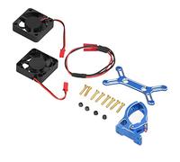 4985 1717 Disipador de calor del ventilador de refrigeración del motor sin escobillas, ventilador doble de aleación de aluminio para coche Traxxas 1/5 RC, potente de (Azul)