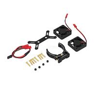 4985 1717 Ventilador de refrigeración para motor sin escobillas, disipador de calor, doble ventilador de aleación de aluminio para coche RC Traxxas 1/5, de refrigeración (Negra)